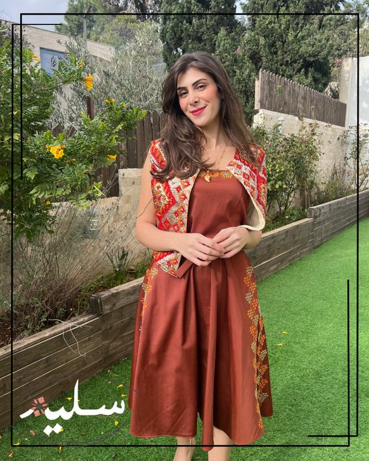 Cinnamon midi dress from Saleem – فستان القرفة متوسط الطول من سليم