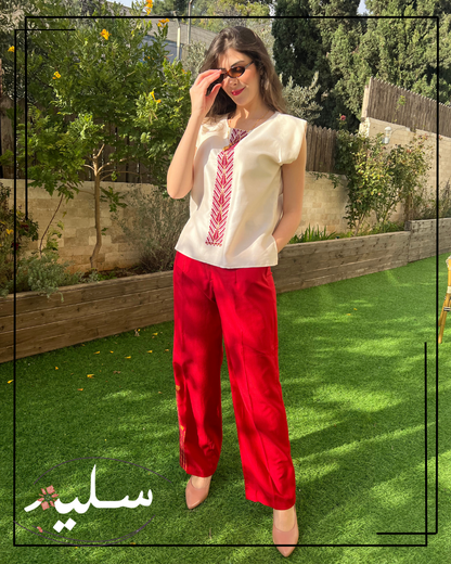 Boss lady three-piece set - طقم القيادية بدرجة جميله للون الأحمر