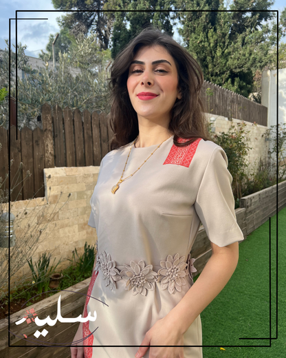 Elegant beige midi dress – فستان بيج أنيق