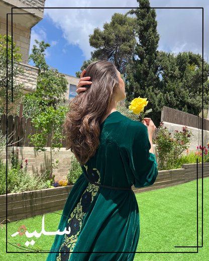 Vibrant green velvet dress – فستان مخمل أخضرة غاوي