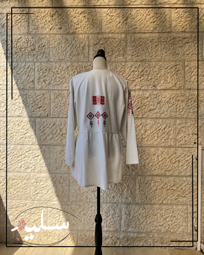 Asymmetric Linen white blouse – قميص لينين أبيض